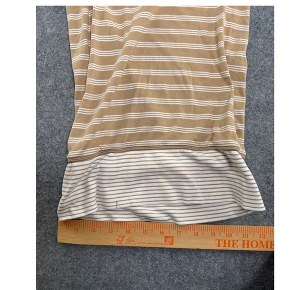 Lake Tan White Stripe Knit Cropped Wide Leg Lounge Pants Women L - Picture 7 of 13